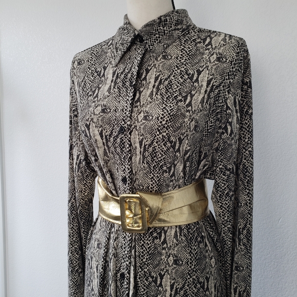 snakeskin shirt dress